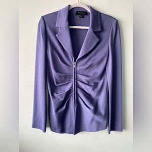 ST. JOHN Purple Ruched Blazer Size 6